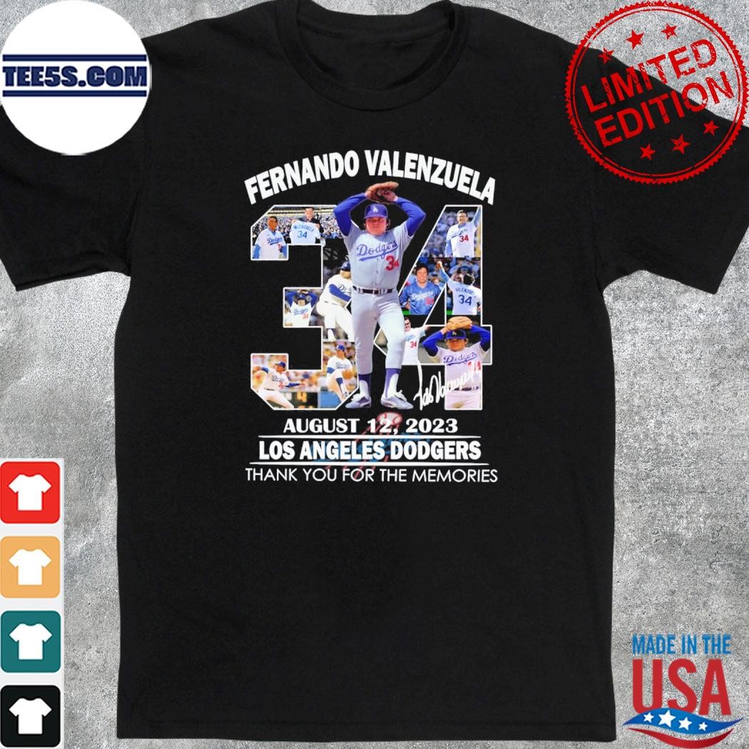 Fernando valenzuela august 12 2023 los angeles Dodgers thank you for the memories shirt