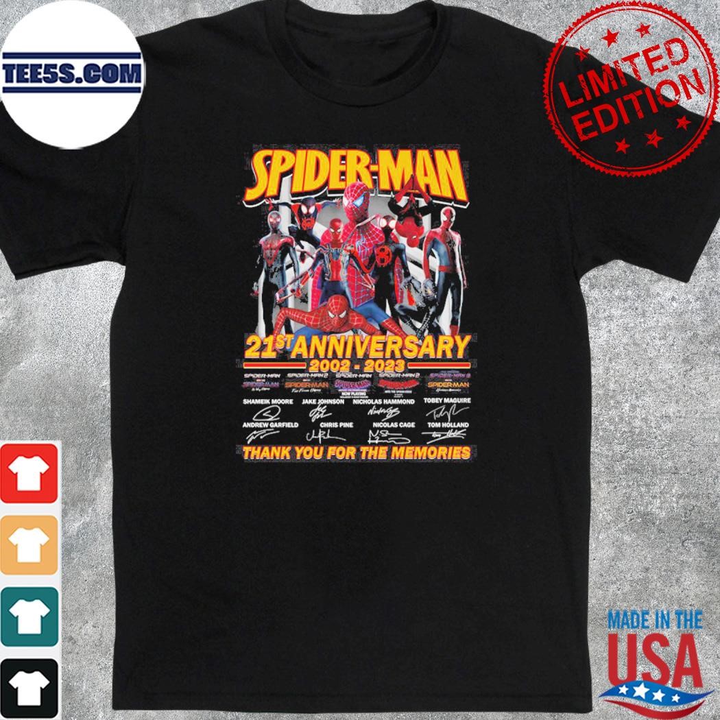 Gift for spider man fans 21st anniversary 2002 2023 shirt