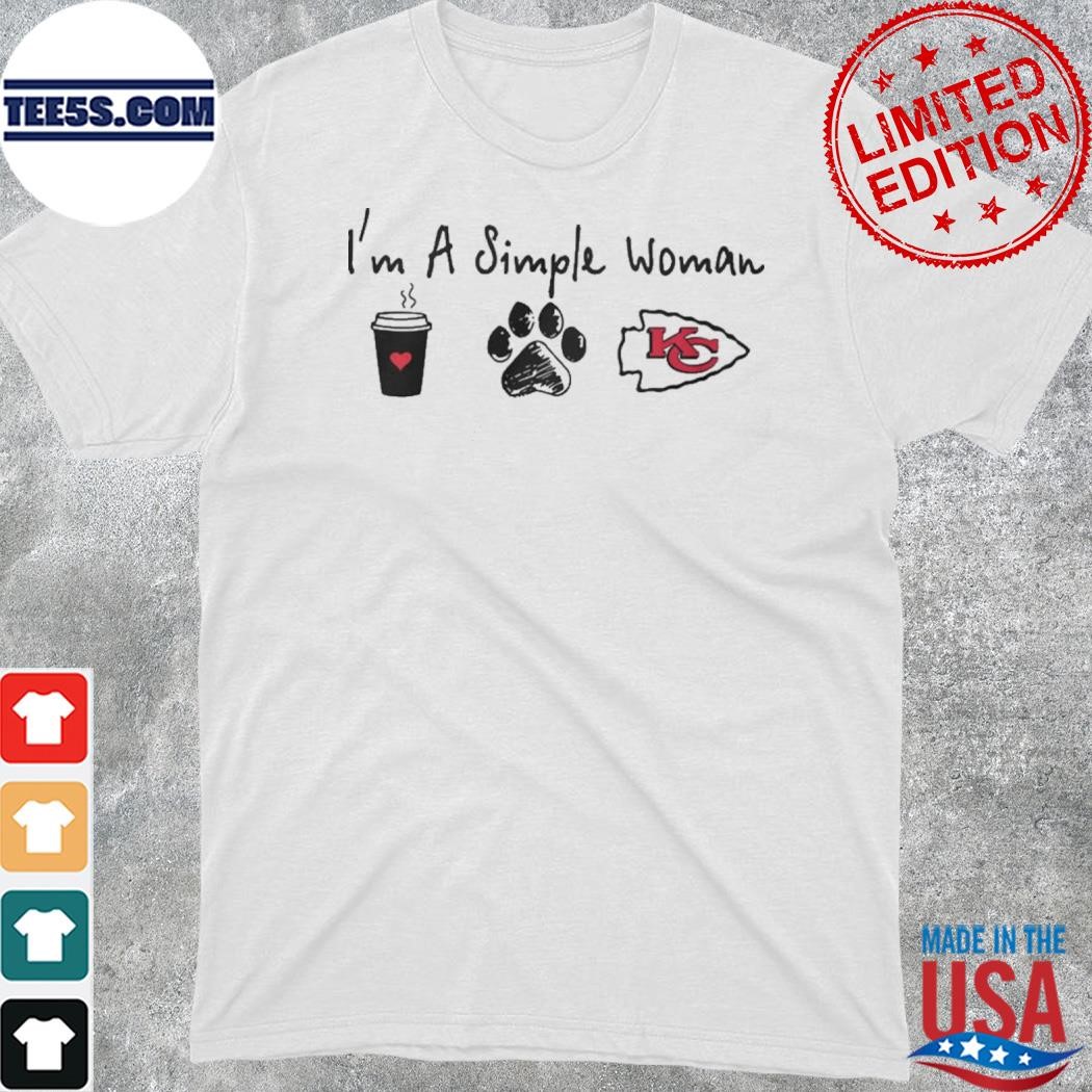I’m A Simple Woman Coffee Dog And Kansas City Chiefs Shirt