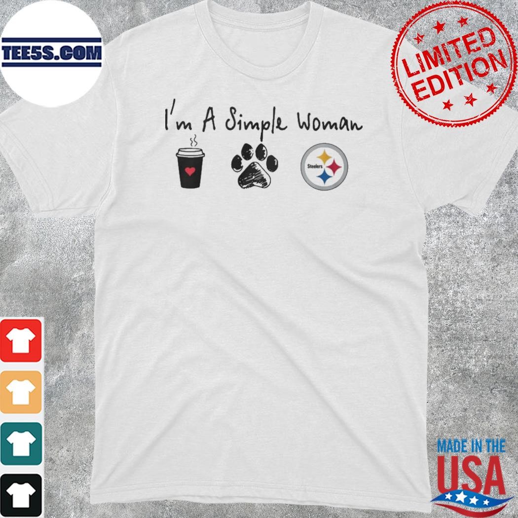 I’m A Simple Woman Coffee Dog And Pittsburgh Steelers Shirt