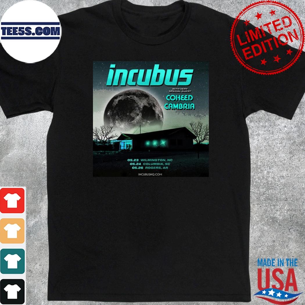 Incubus 2023 with coheed and cambria may 23 24 and 26th poster shirt