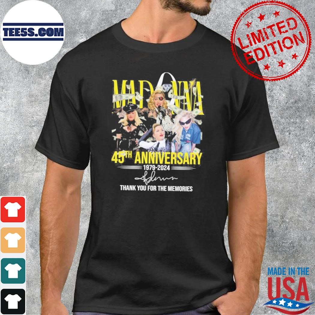 Madonna 45th Anniversary 1979 – 2024 Thank You For The Memories T-Shirt