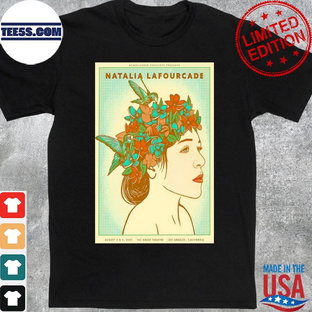 Natalia lafourcade august 3 and 4 2023 los angeles ca tour poster shirt
