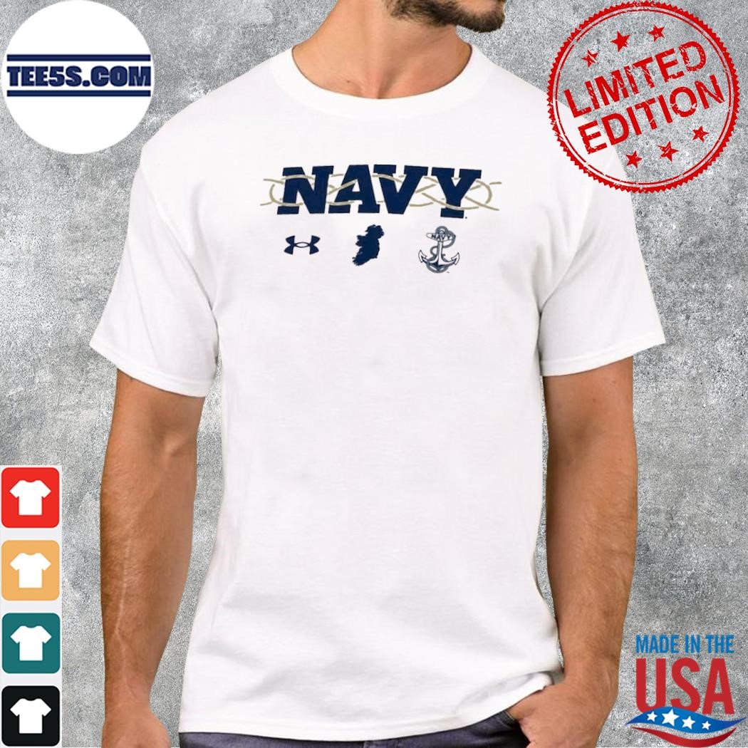 Navy midshipmen under armour 2023 aer lingus college Football classic celtic knot shirt