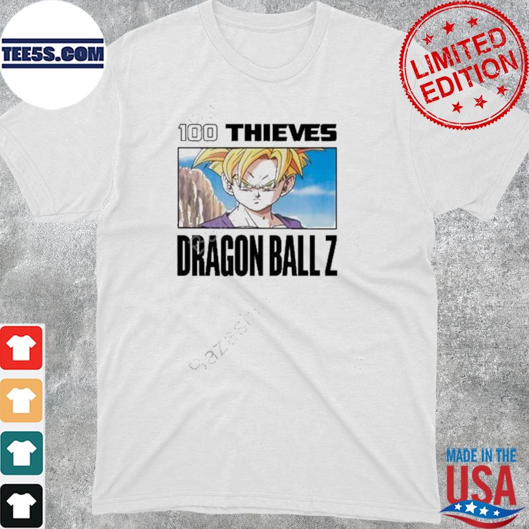 Official 100 thieves x higround x dragon ball z art design t-shirt