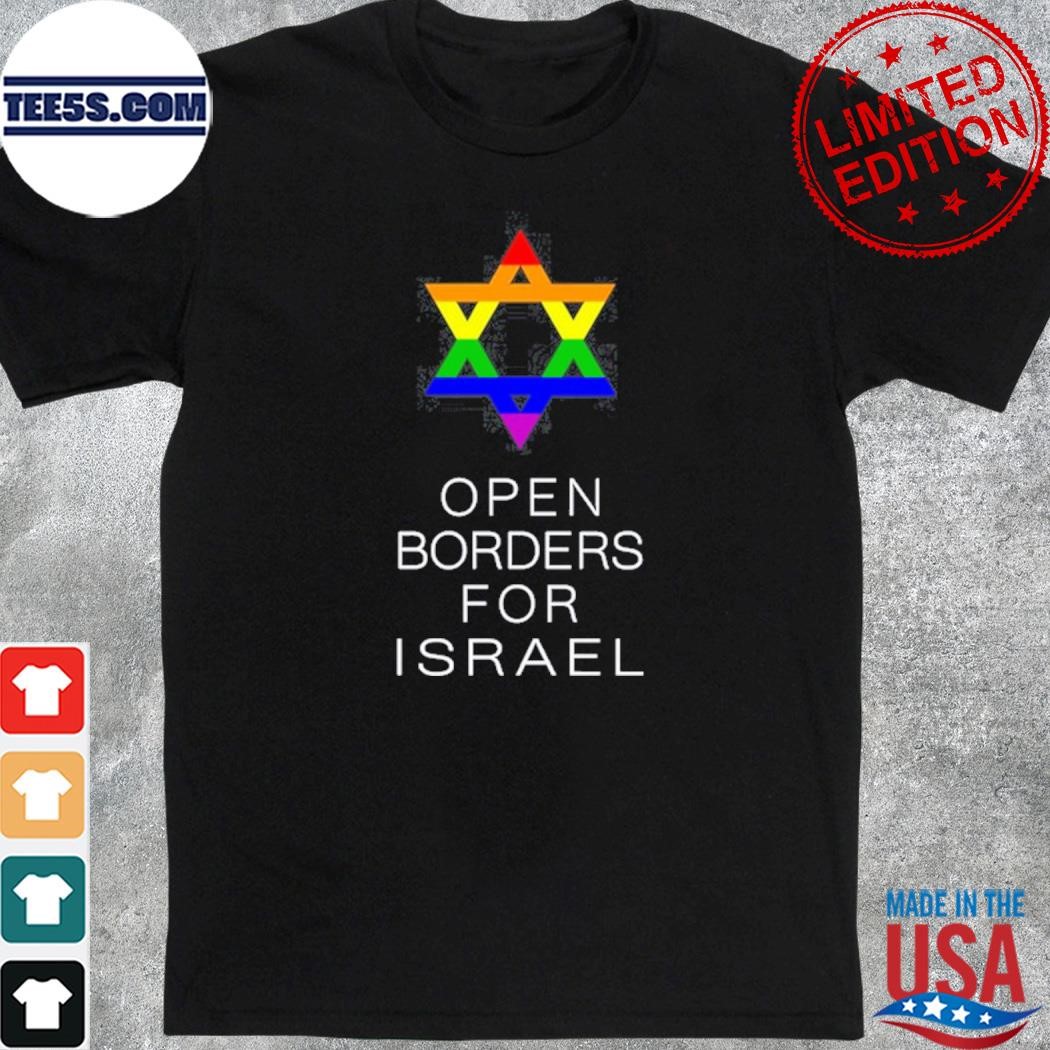 Official 9Mmsmg Lgbtq Jewish Pride Open Borders For Israel T Shirt