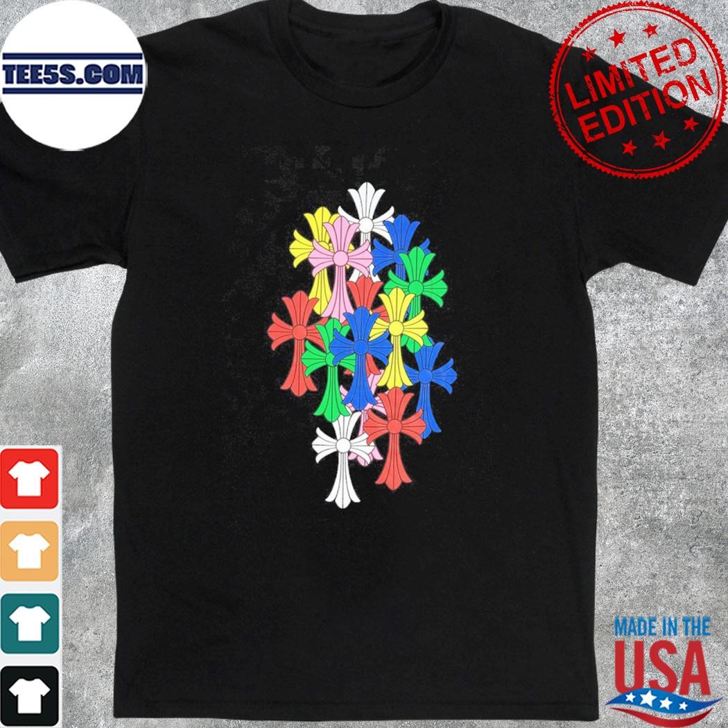 Official chrome Hearts Multi Color Cross T-Shirt