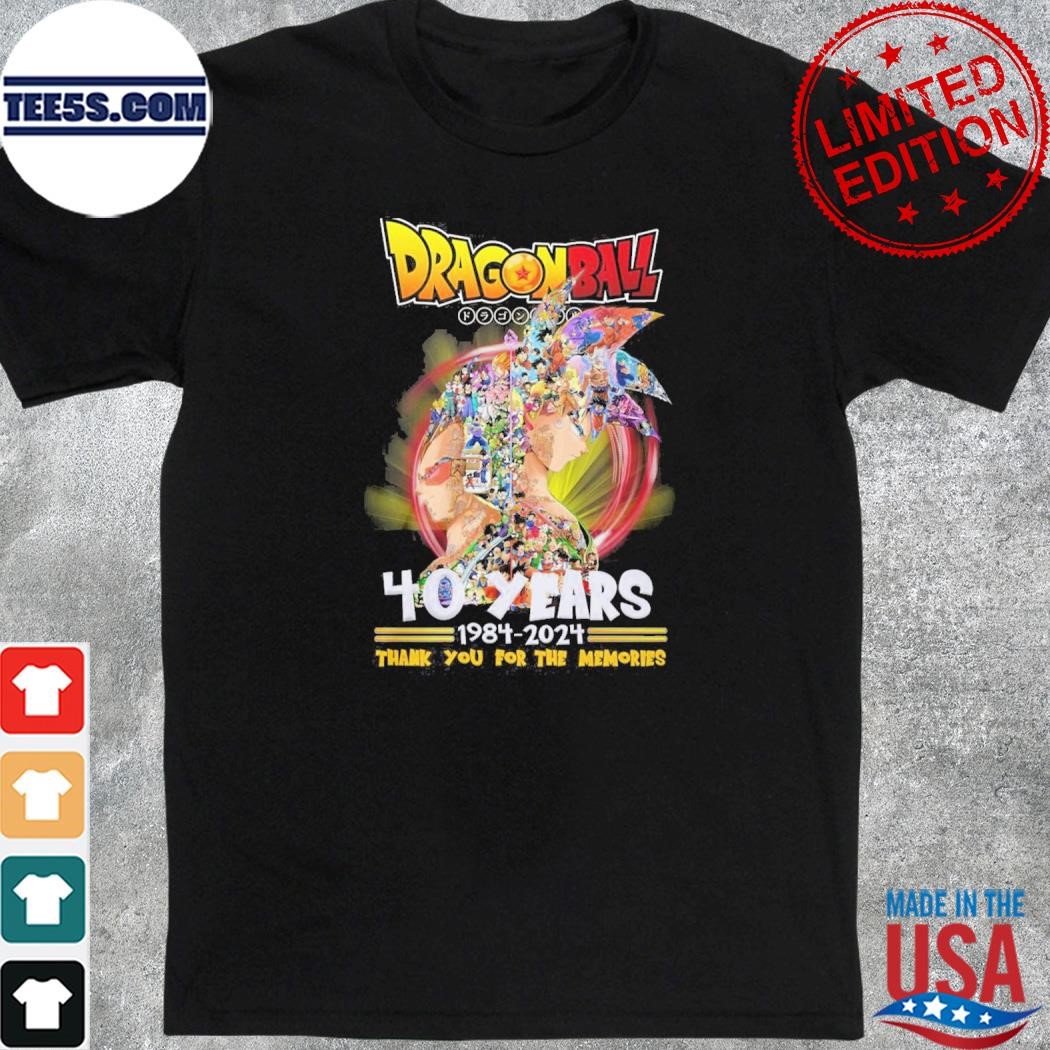 Official dragon ball 40 years 1984 – 2024 thank you for the memories shirt