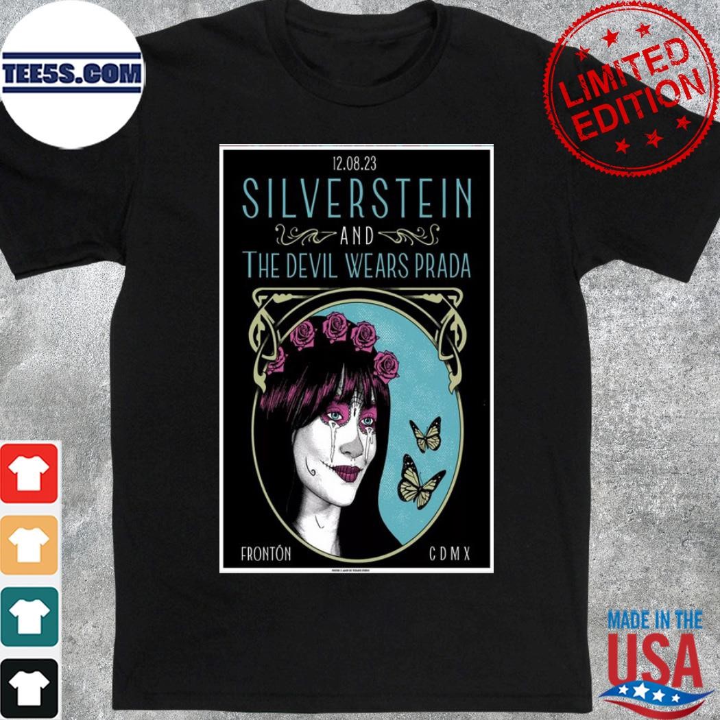 Silverstein rock band and the devil wears prada frontón cdmx saturday 12 august 2023 poster shirt