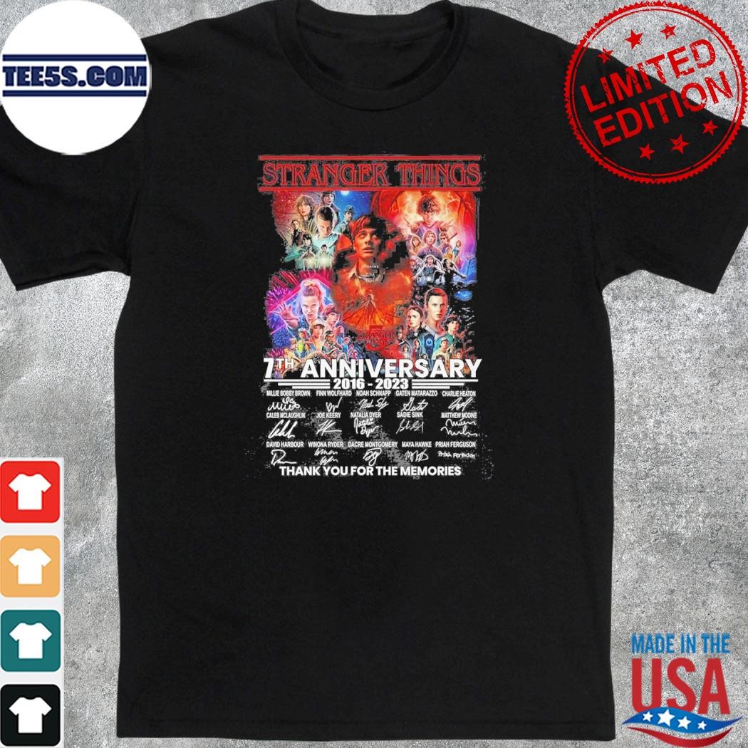 Stranger Things 7th Anniversary 2016 – 2023 Thank You For The Memories T-Shirt