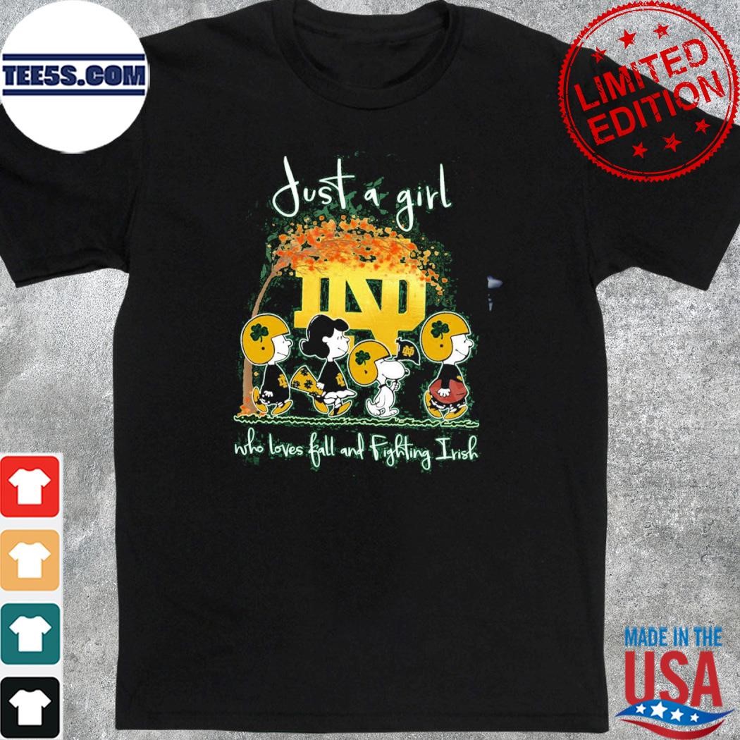 The Peanuts Just A Girl Who Loves Fall And Fighting Irish Shirt