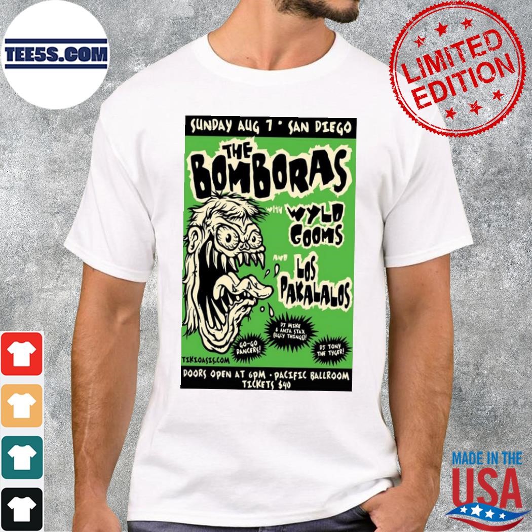 The bomboras band san diego tour august 2023 poster shirt