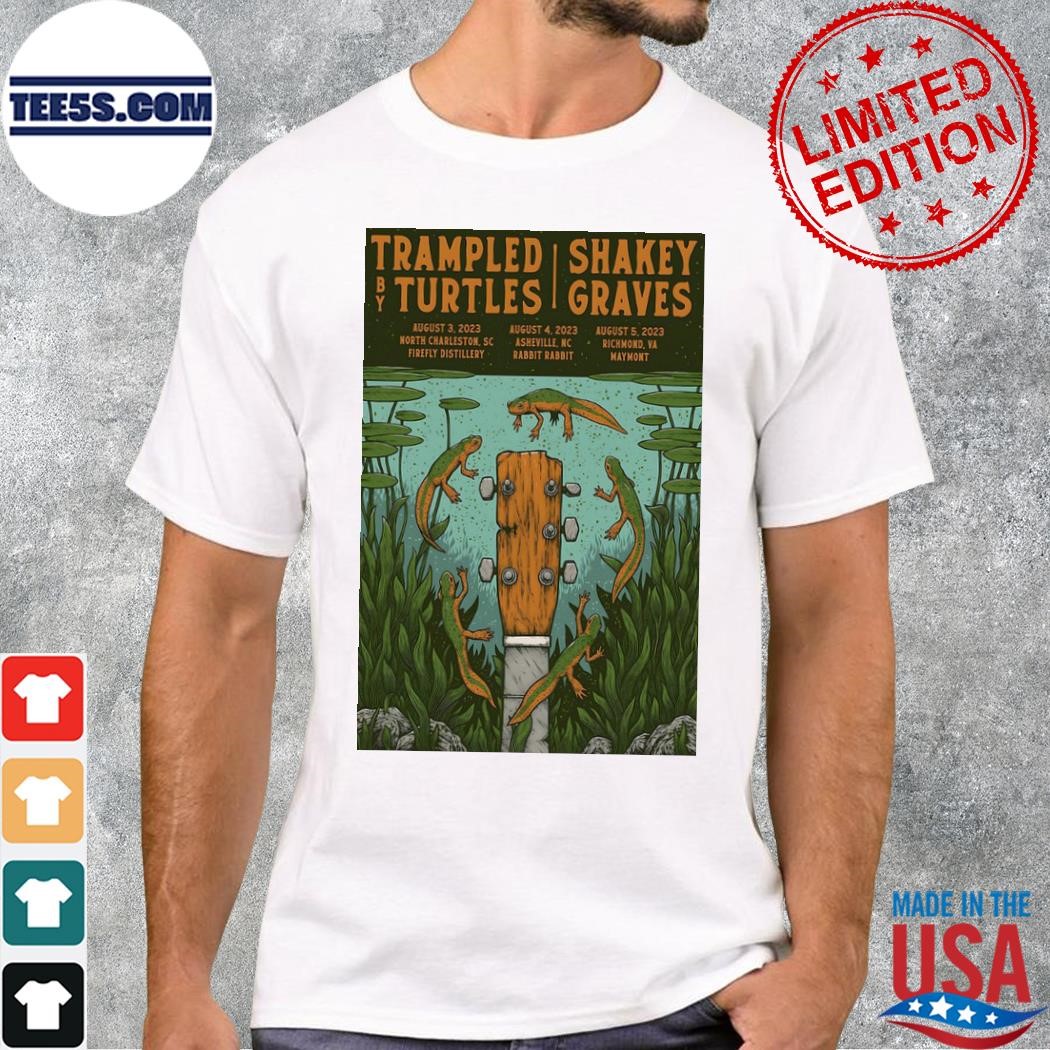 Trampled by turtles firefly distillery north charleston sc august 3 2023 poster shirt