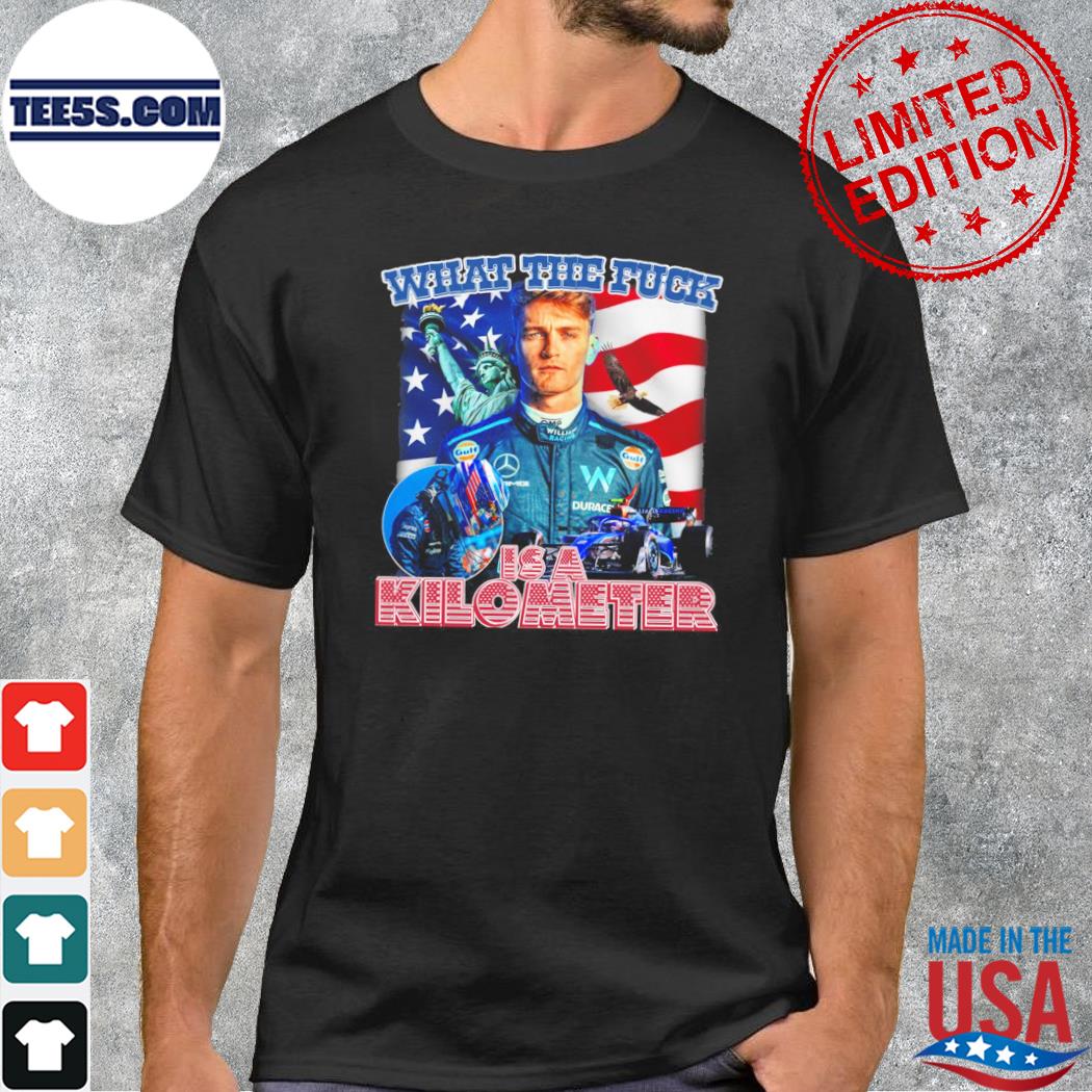Logan sargeant williams what the fuck is a kilometer american flag shirt