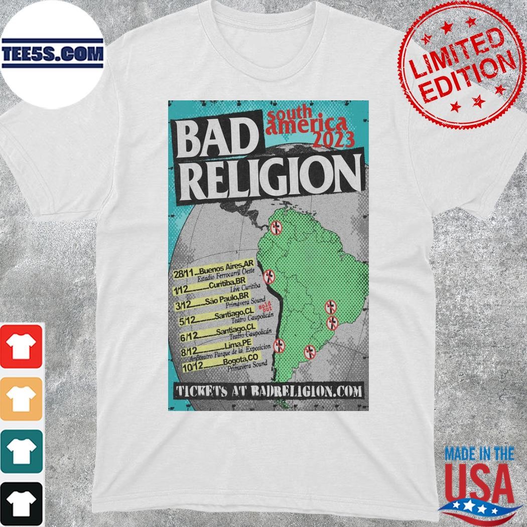 Bad religion tour south America 2023 limited poster shirt
