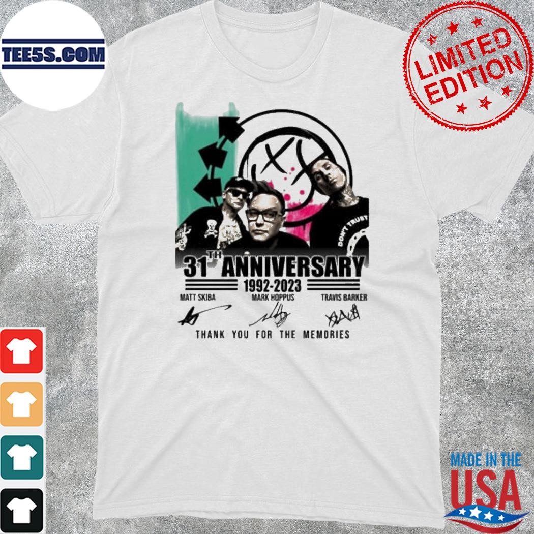 Blink 182 31th anniversary 1992 – 2023 thank you for the memories shirt