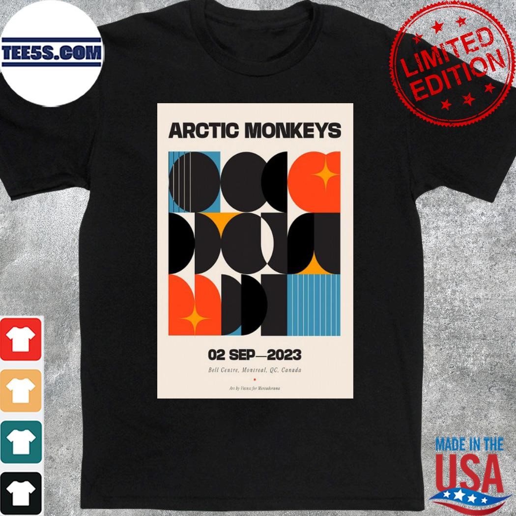 Official arctic monkeys tour 2023 montreal qc poster shirt
