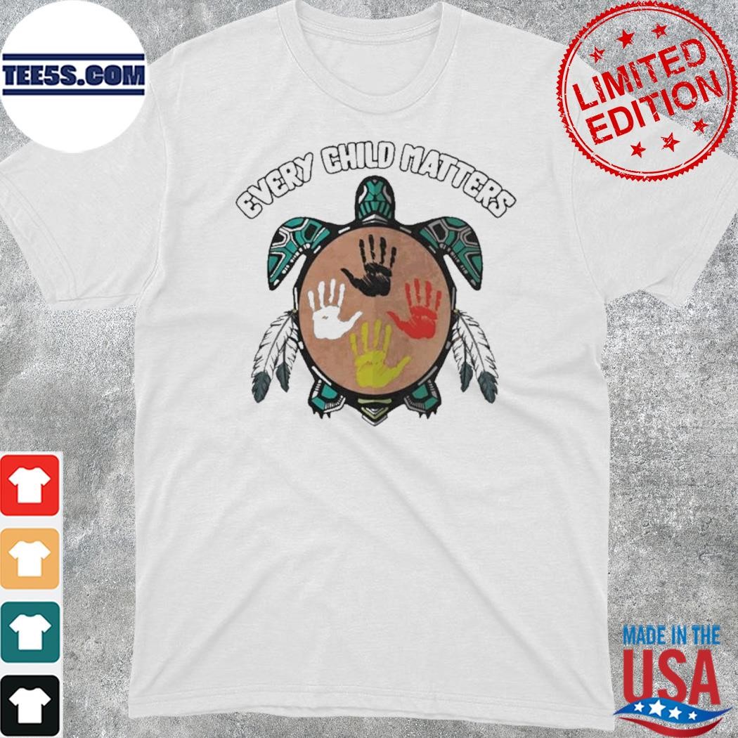 Official every Child Matters Feather Hand Turtle T-Shirt