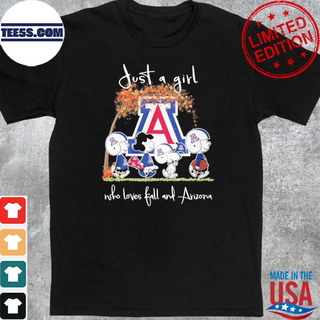 Official just a girl who loves ball and Arizona wildcats Snoopy Peanuts Snoopy shirt