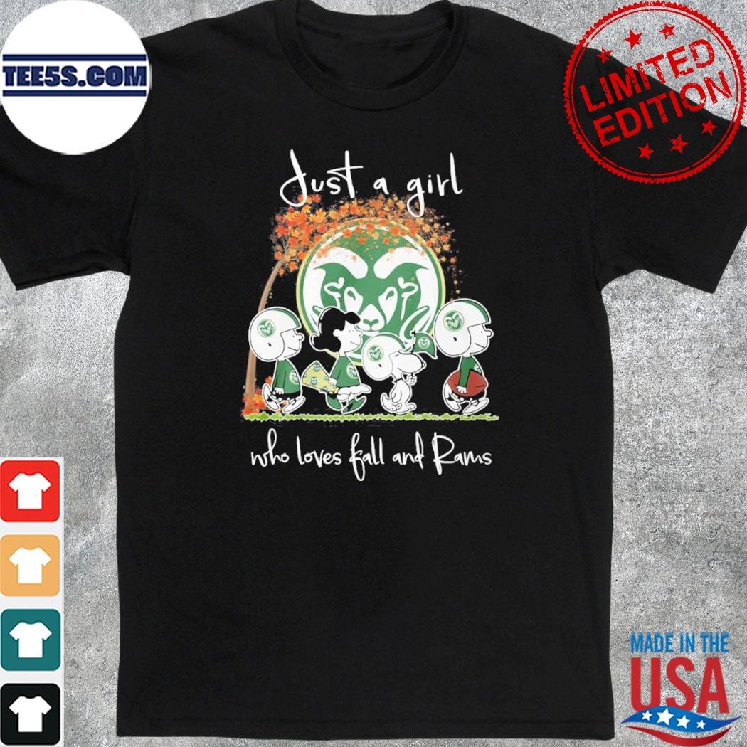 Official just a girl who loves ball and Colorado state rams Snoopy Peanuts Snoopy shirt
