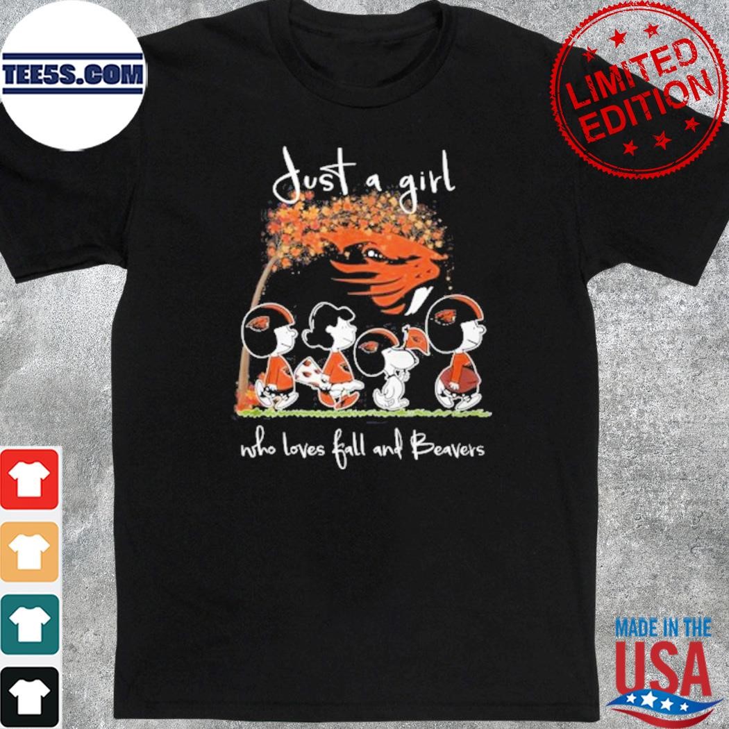 Official just a girl who loves ball and Oregon state beavers Snoopy Peanuts Snoopy shirt