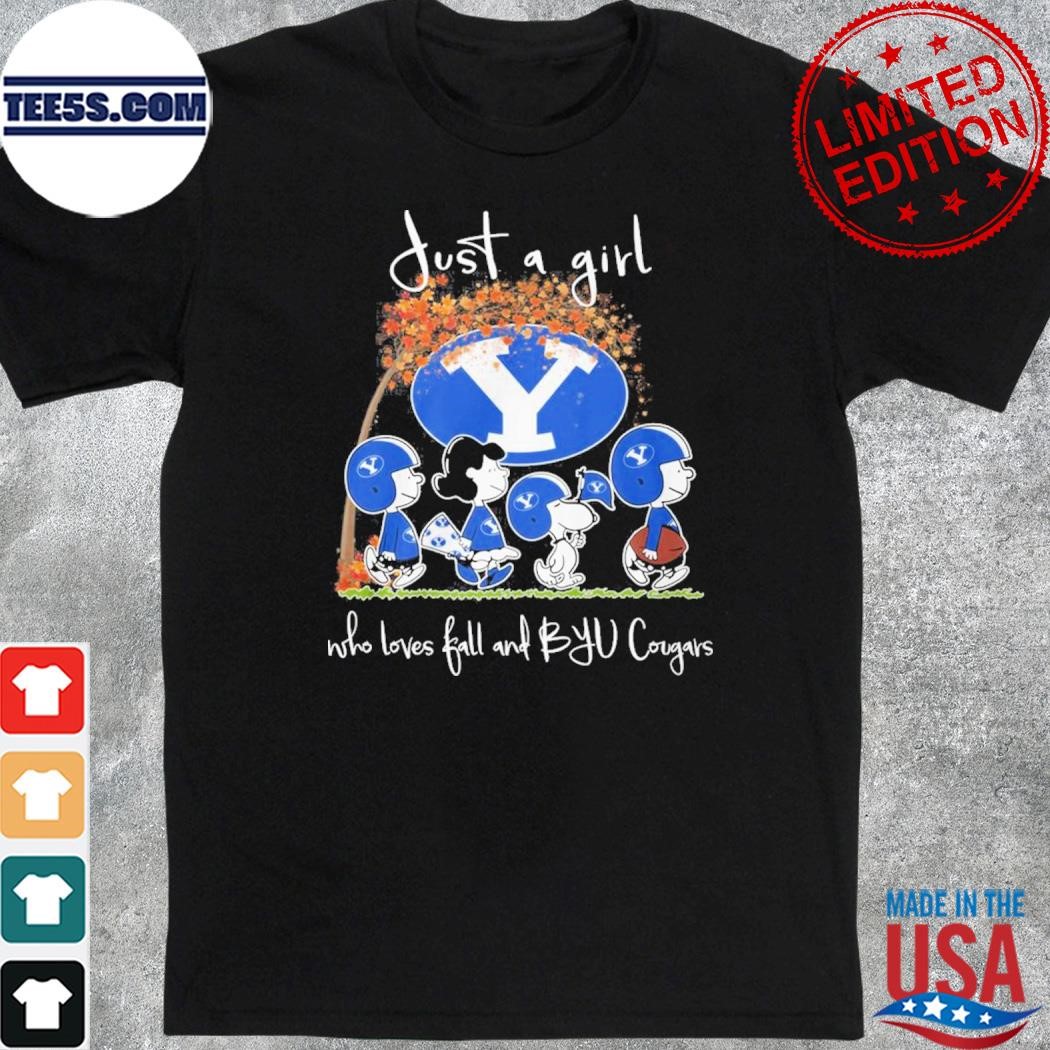 Official just a girl who loves ball and byu cougars Snoopy Peanuts Snoopy shirt