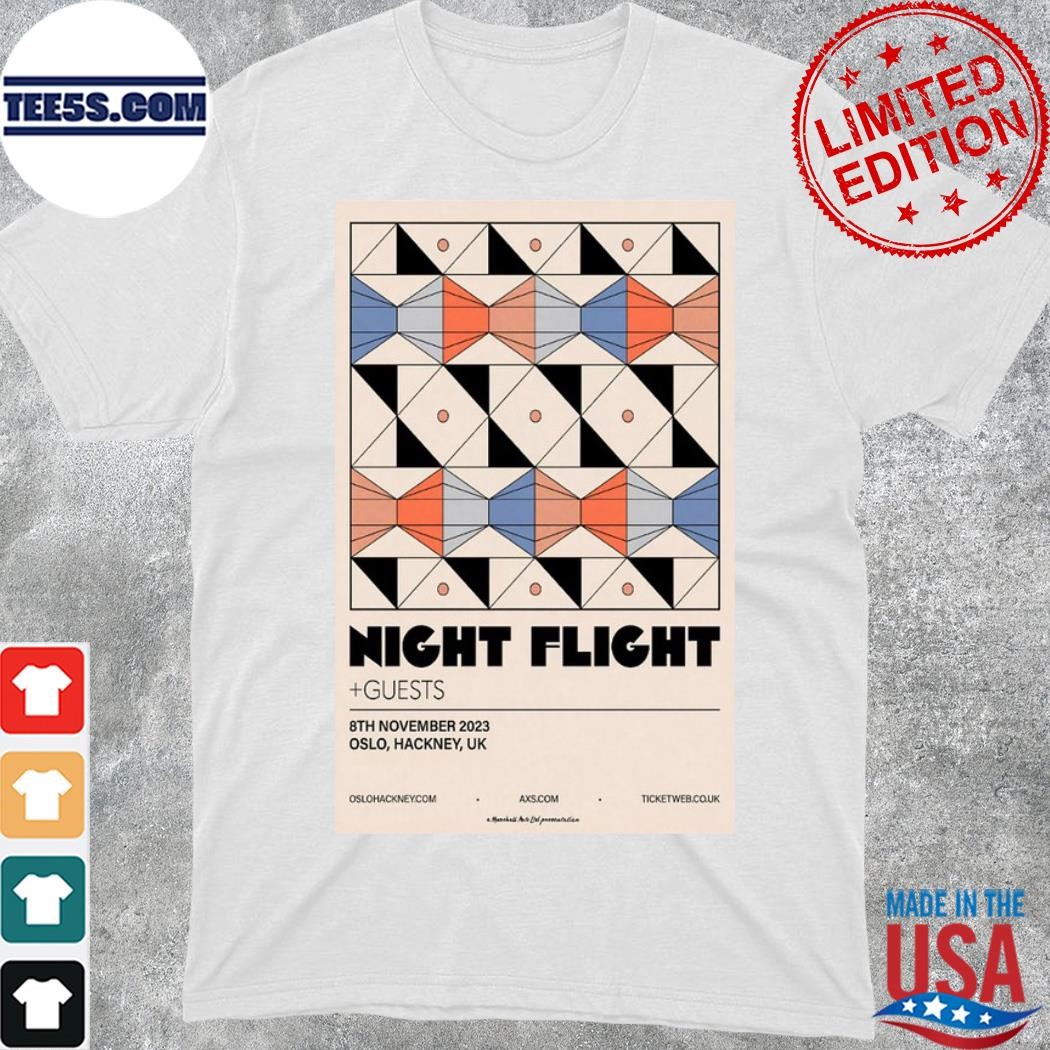 Official night flight tour 2023 hackney uk poster shirt