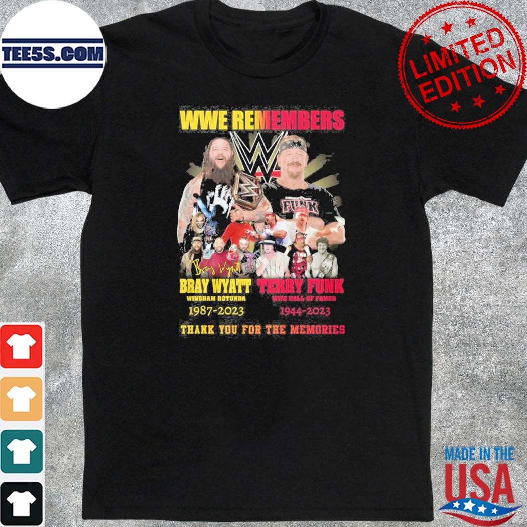 Official wWE Remembers Bray Wyatt & Terry Funk Thank You For The Memories T-Shirt