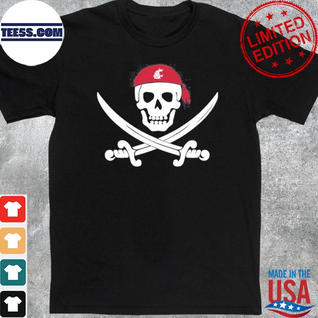 Official wsu Men's Golf Pirate Skull Shirt