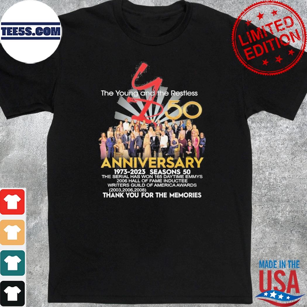 The young and the restless 50 anniversary 1973-2023 season 50 thank you for the memories shirt