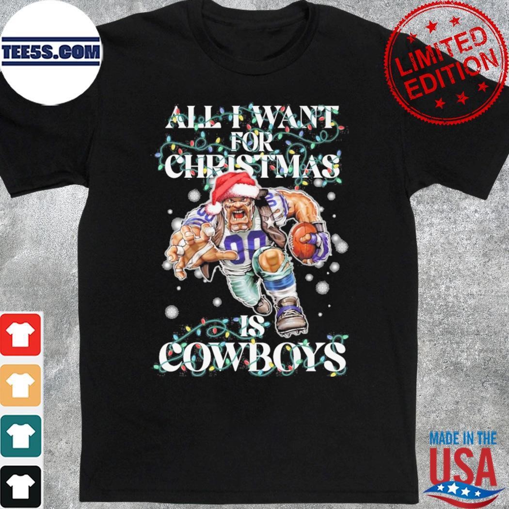 All I want for christmas is Dallas Cowboys mascot titan hat santa christmas 2023 shirt