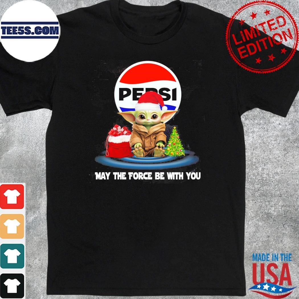 Baby Yoda hat santa Pepsi may the force be with you logo christmas shirt