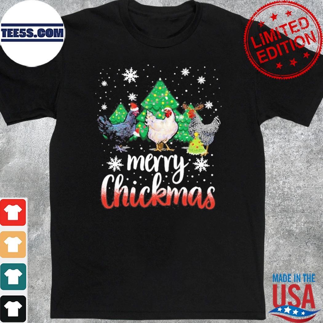 Chicken hat santa merry christmas shirt