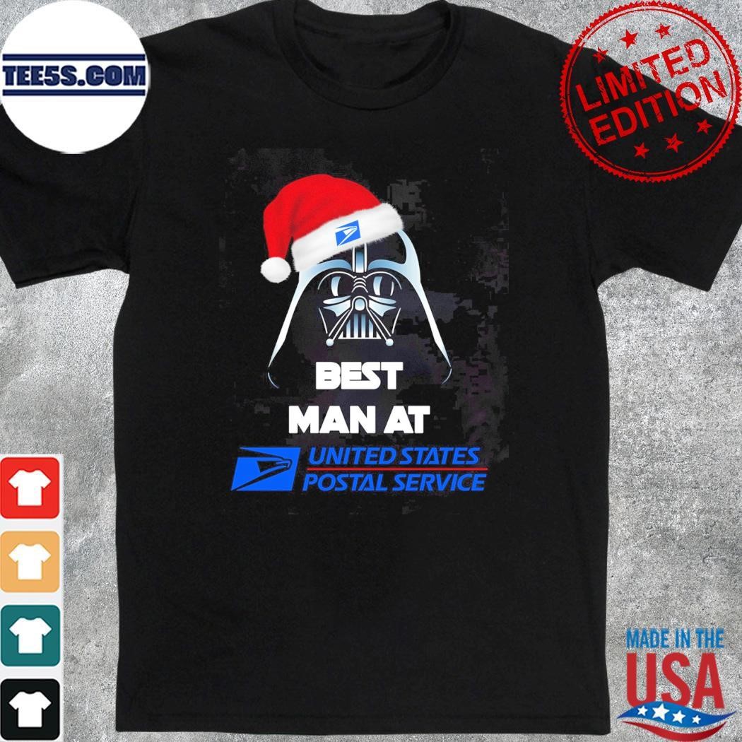 Darth Vader hat santa best man at United States Postal Service logo christmas shirt