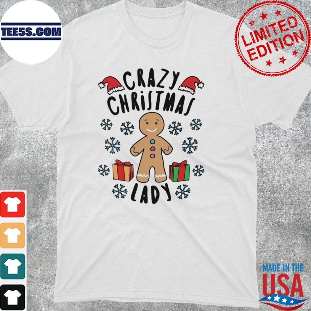 Gingerbread crazy christmas lady merry christmas shirt