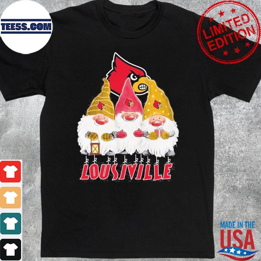 Gnomes Louisville Cardinals logo merry christmas shirt