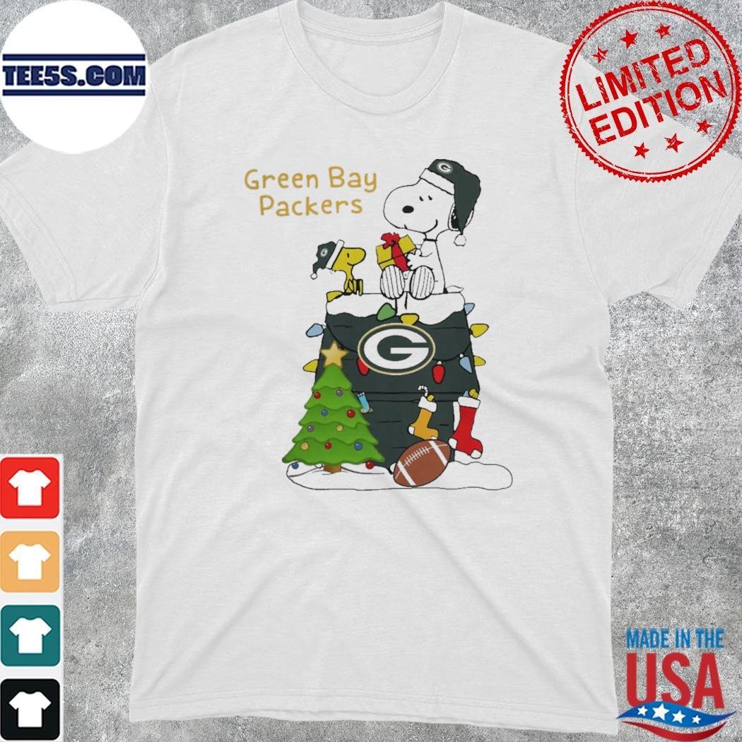 Green Bay Packers Peanuts Snoopy And Woodstock Merry Christmas 2023 Shirt