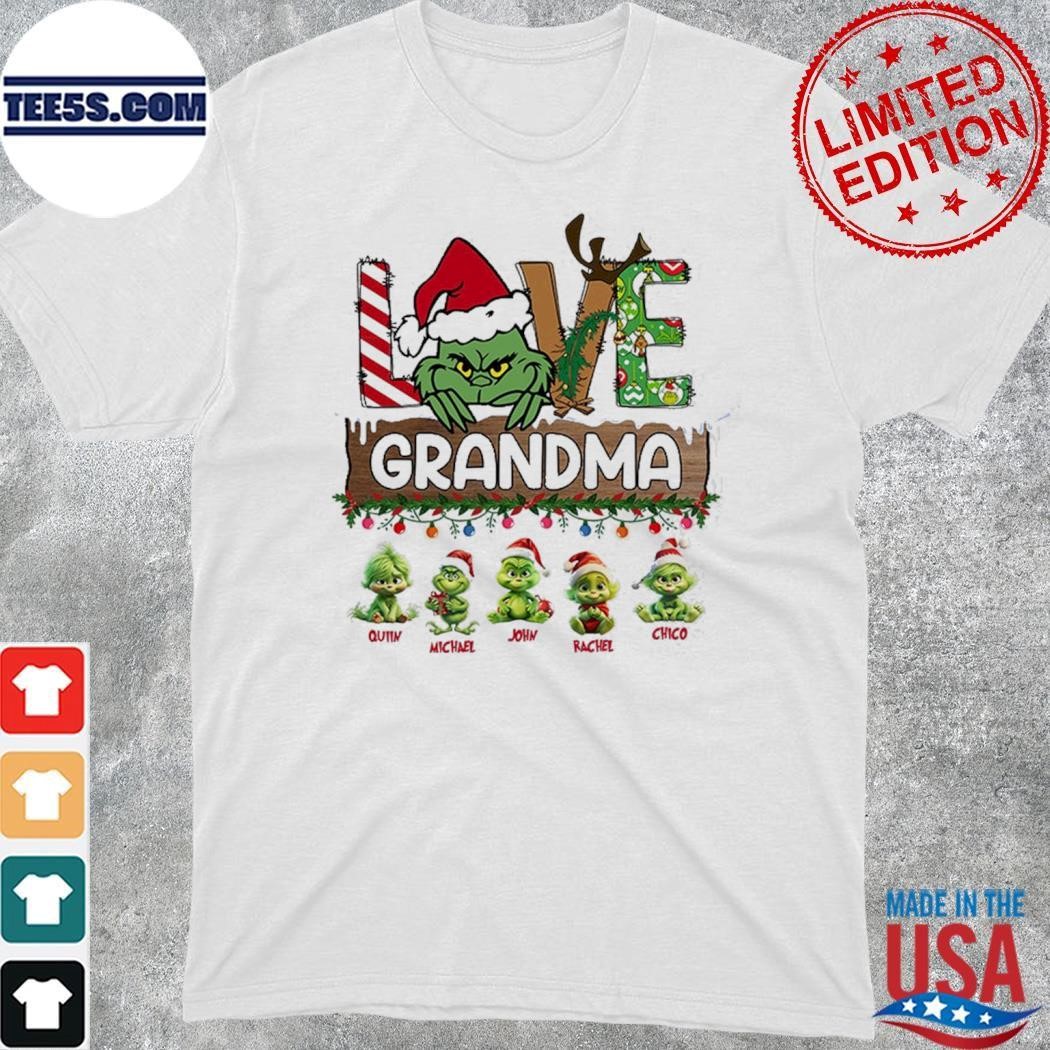 Grinch hat santa love Grandma baby Grinch's merry christmas shirt