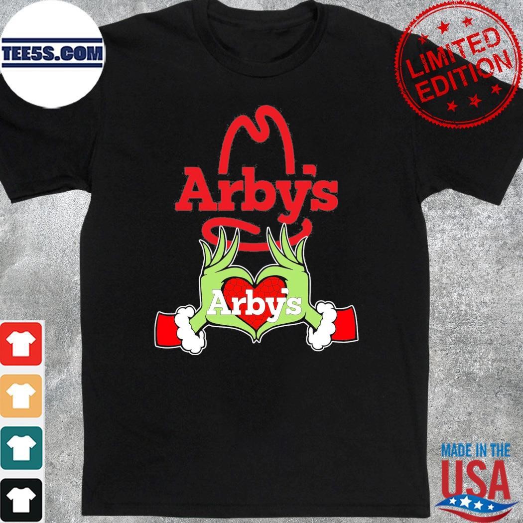 Grinch santa love Arby's logo christmas shirt