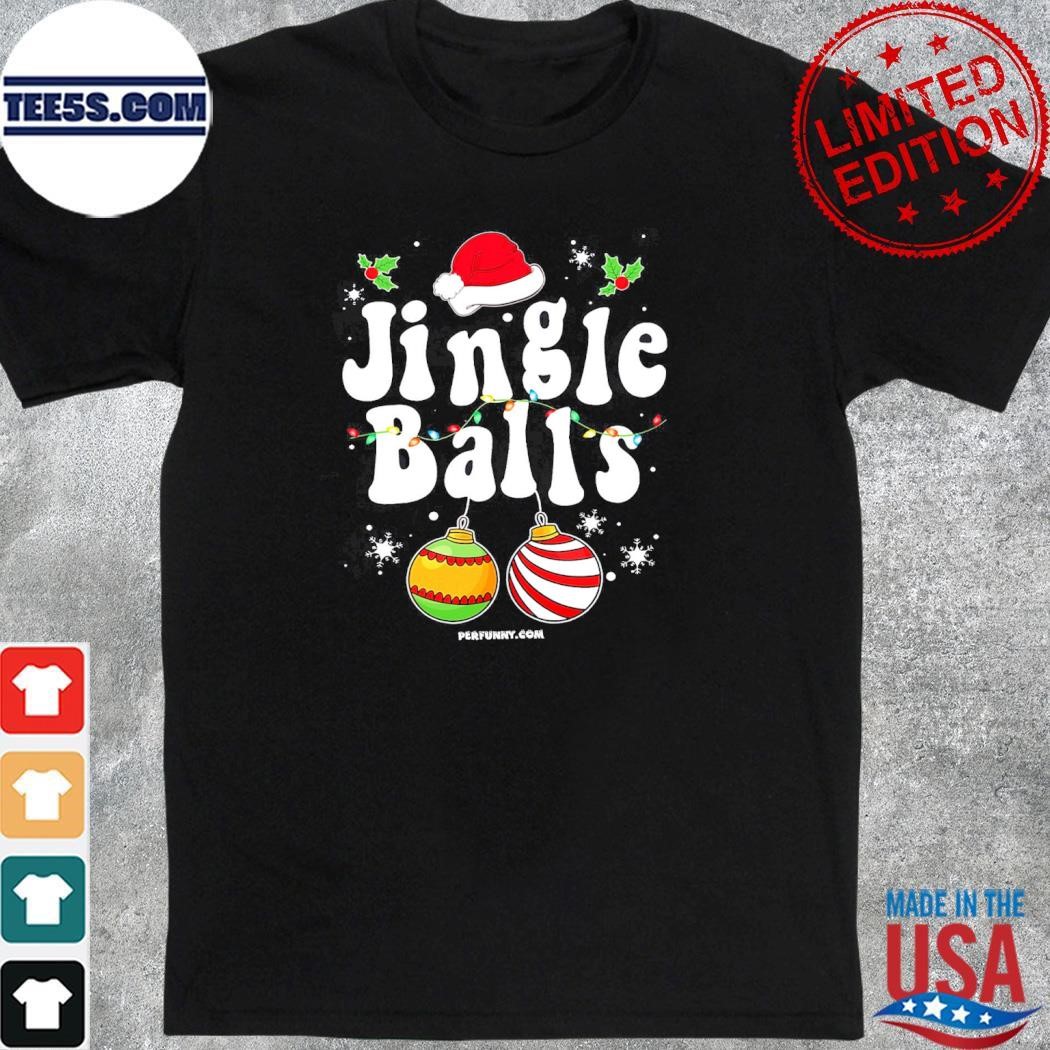 Hat santa tinsel balls merry christmas shirt