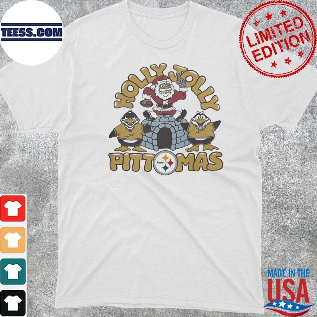Homage White Pittsburgh Steelers Christmas Holly Jolly shirt