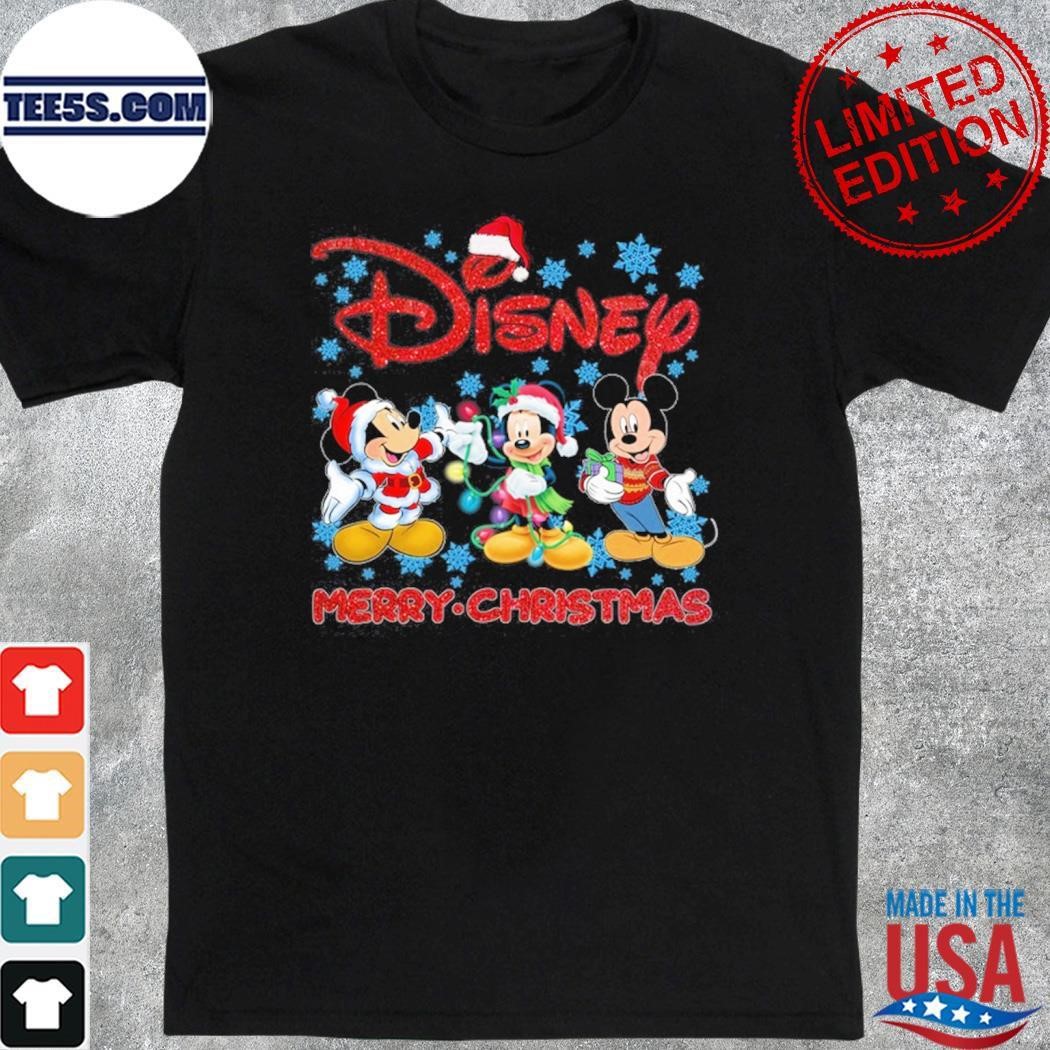 Mickey Mouse hat santa Disney merry christmas shirt