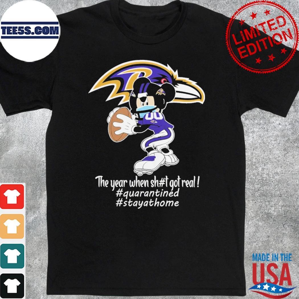Mickey Mouse x Baltimore Ravens The Year When Got Real Logo Shirt