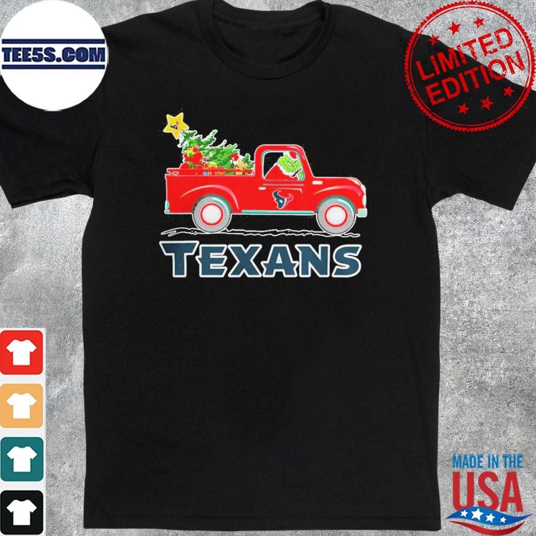 NFL Houston Texans Santa Grinch Driving Truck Christmas 2023 Shirt