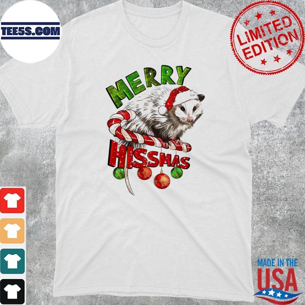 Opossum hat santa merry hissmas shirt