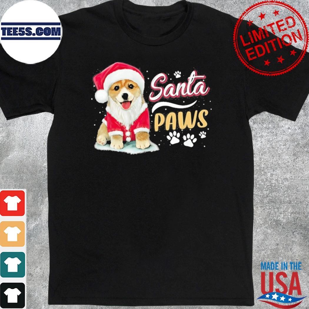 Pembroke Welsh Corgi dog hat santa Paws christmas shirt