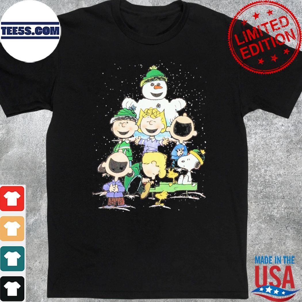 Snoopy, Snowman and friends pine tree merry christmas shirt