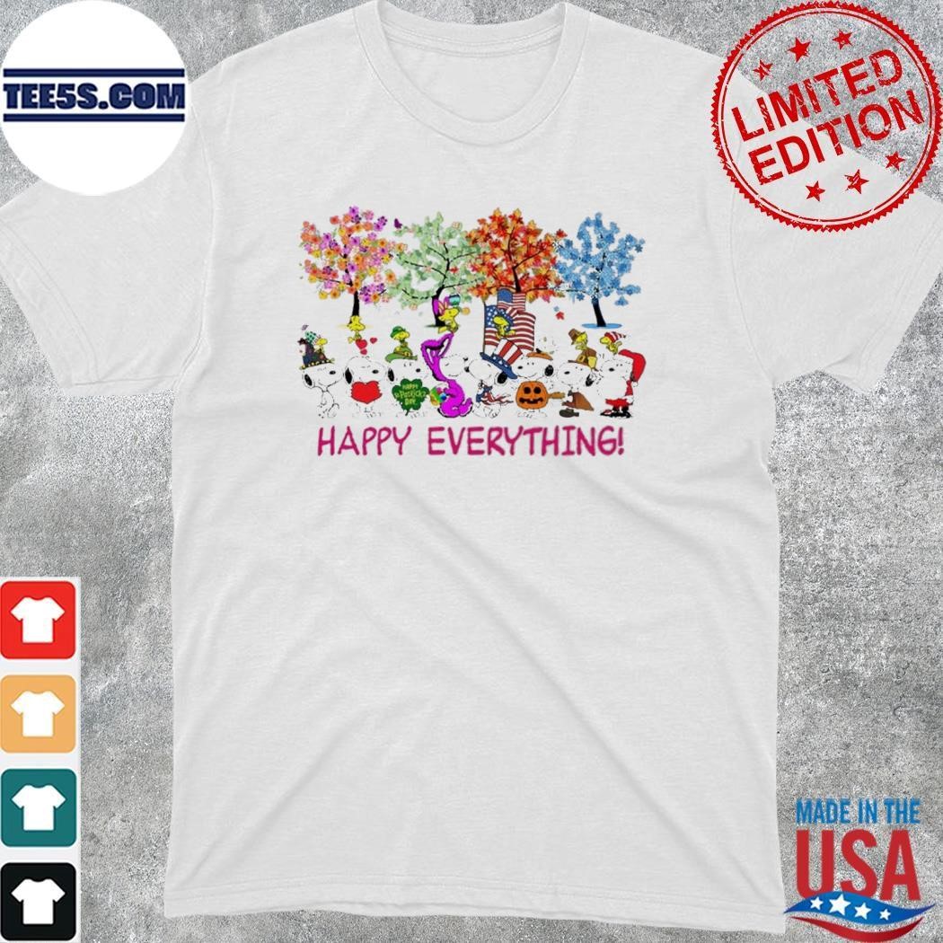 Snoopy and Woodstock funny happy everything christmas shirt