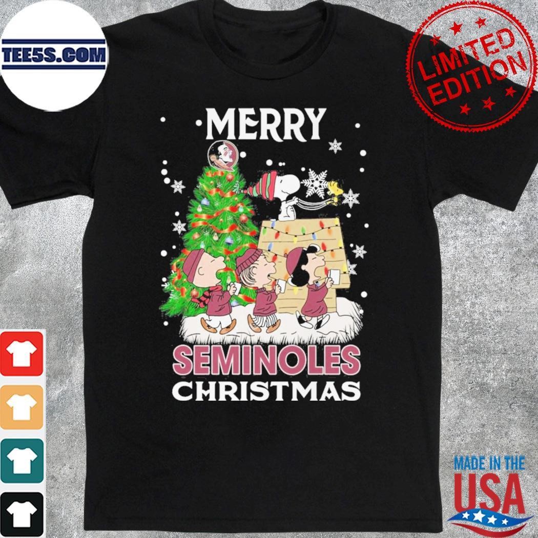 Snoopy and friends singing merry Florida State Seminoles christmas shirt