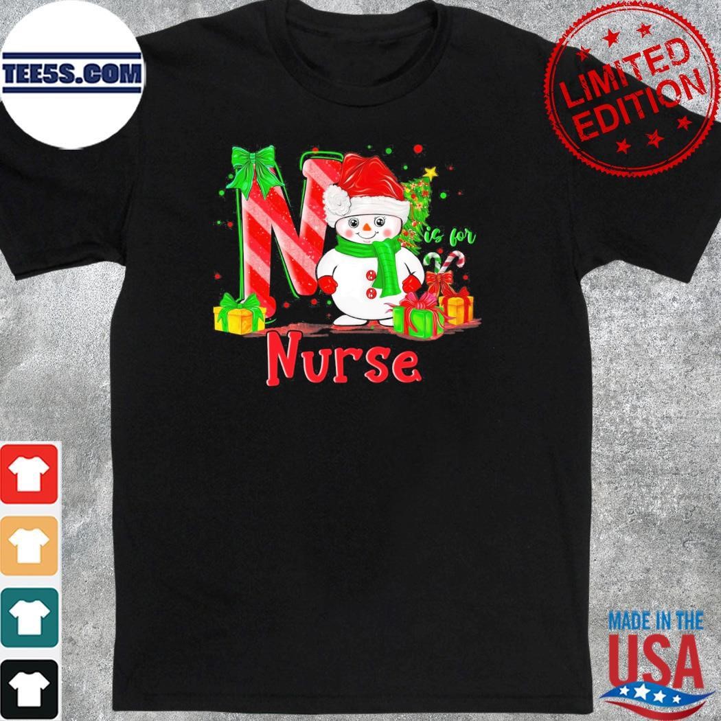Snowman hat santa is for nurse merry christmas shirt